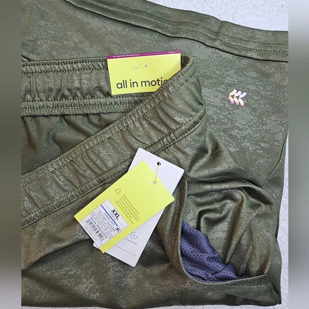 ALL IN MOTION Green Training Shorts Men's size XXL 2X Recycled